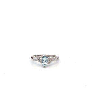 Estate White & Blue Topaz Ring