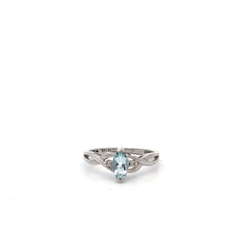 Estate White & Blue Topaz Ring