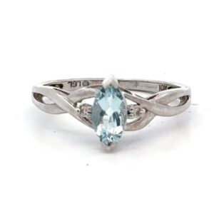 Estate White & Blue Topaz Ring
