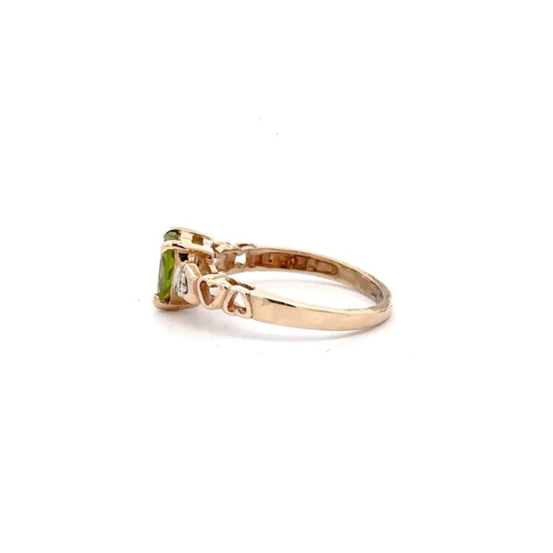 Estate Peridot Heart Ring - Image 2