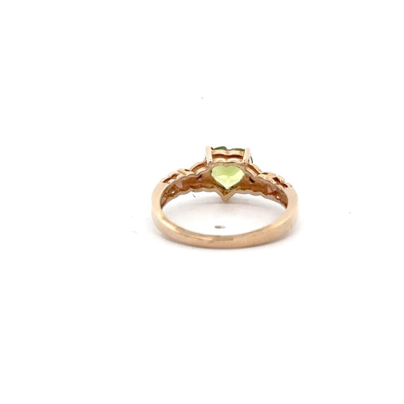 Estate Peridot Heart Ring - Image 4