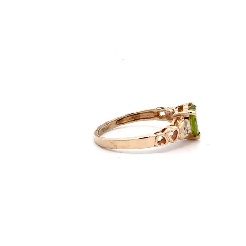 Estate Peridot Heart Ring - Image 3