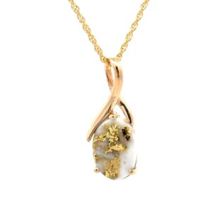 Oval Gold Quartz Pendant PN794QX