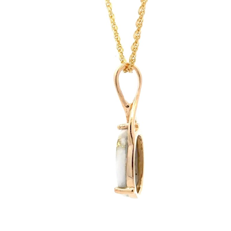 Oval Gold Quartz Pendant PN794QX - Image 3