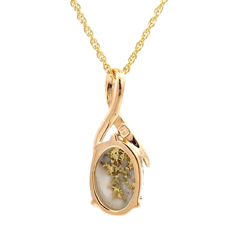 Oval Gold Quartz Pendant PN794QX - Image 4