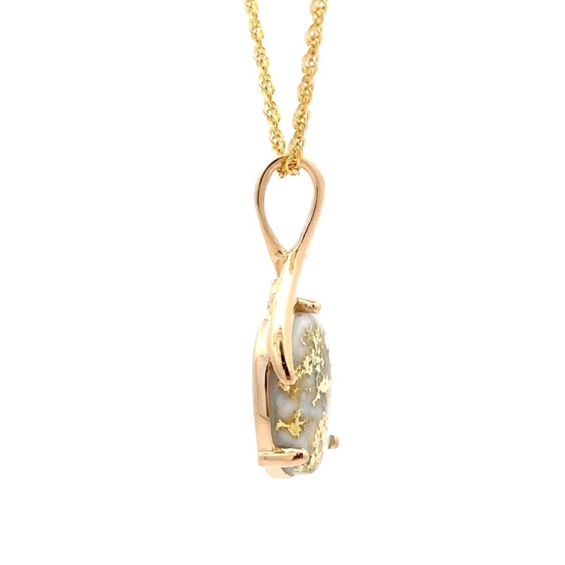 Oval Gold Quartz Pendant PN794QX - Image 2