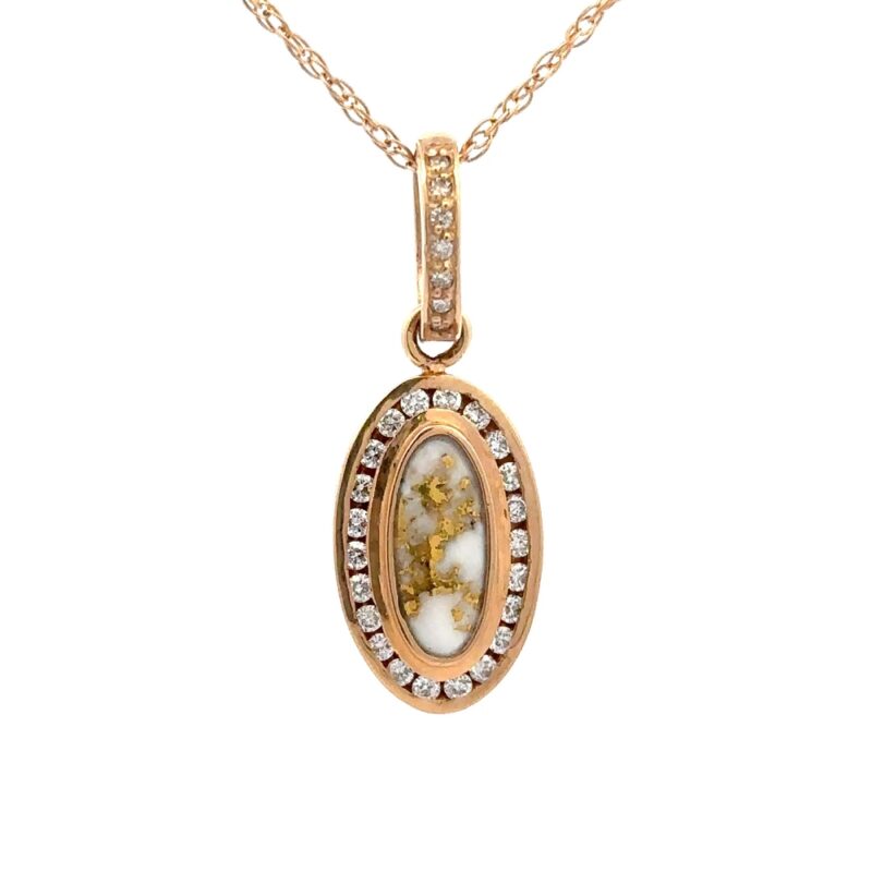 Oval Gold Quartz & Diamond PN1049DQX