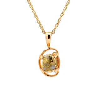 Gold Quartz Pendant PN805MQX
