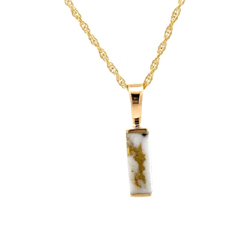 Rectangle Gold Quartz Pendant PN894SQX