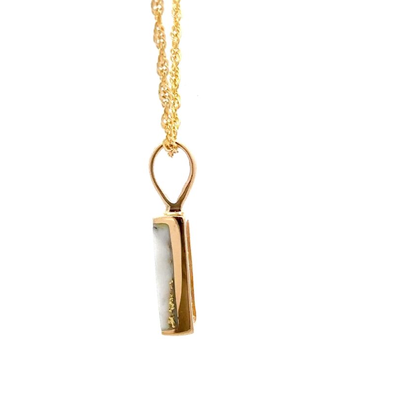 Rectangle Gold Quartz Pendant PN894SQX - Image 3