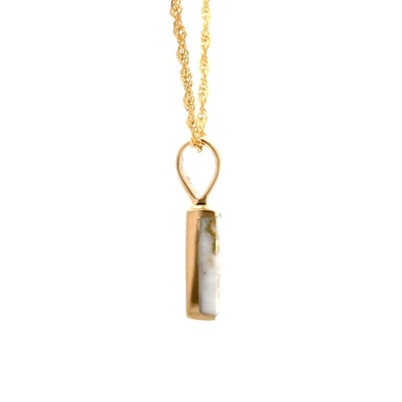 Rectangle Gold Quartz Pendant PN894SQX - Image 2