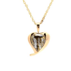 Gold Quartz Heart Pendant PN436QX