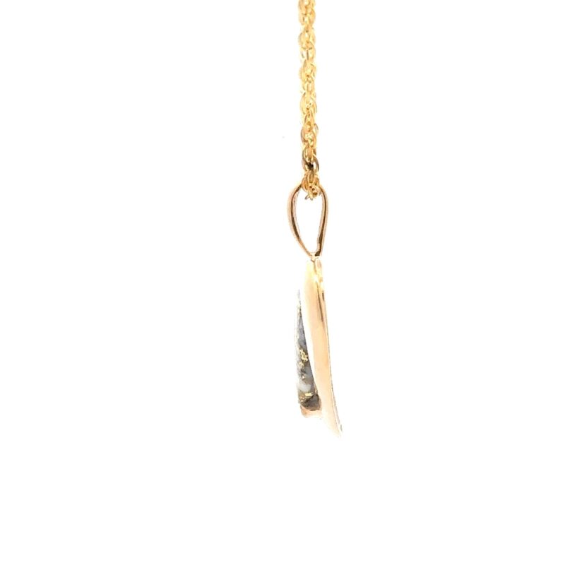 Gold Quartz Heart Pendant PN436QX - Image 4