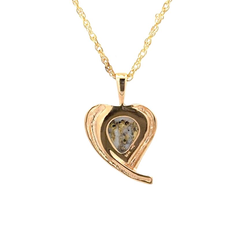 Gold Quartz Heart Pendant PN436QX - Image 2