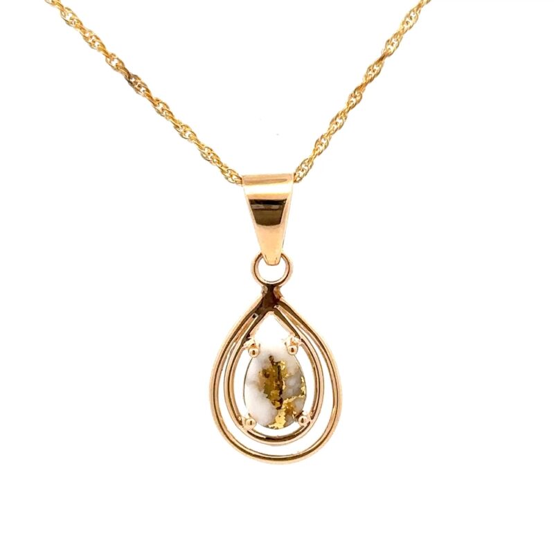 Gold Quartz Spiral Pendant PN1076XSQ