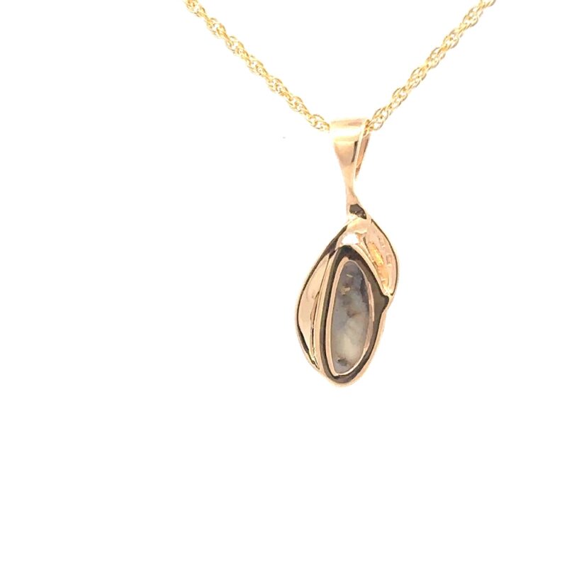 Gold Quartz Marquise Style Oval Pendant PN786QX - Image 4