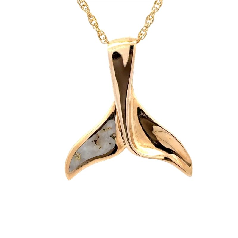 Inlaid Gold Quarz Whale Tail FF561G2