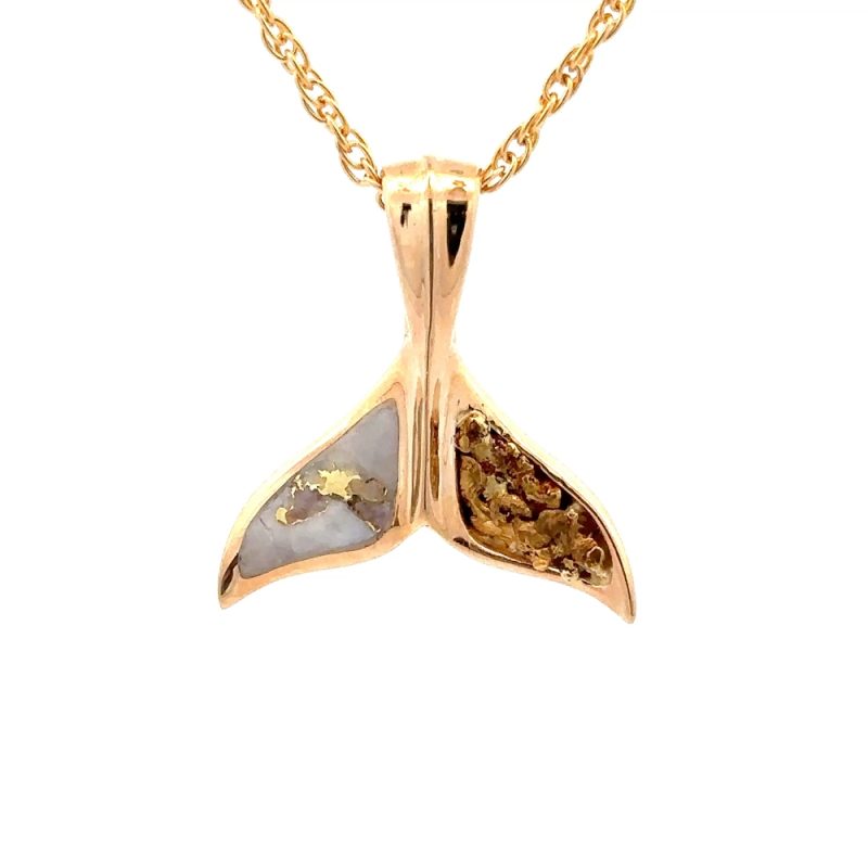 Gold Nugget & Gold Quartz Whale Tail FF614G2NG