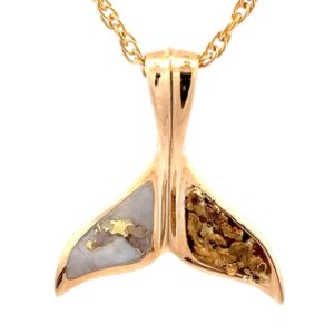 Gold Nugget & Gold Quartz Whale Tail FF614G2NG