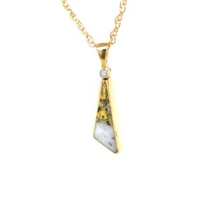 Triangle Gold Quartz Pendant FF136G2