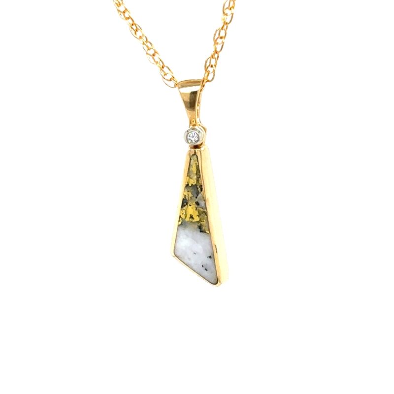 Triangle Gold Quartz Pendant FF136G2