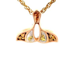 Gold Nugget & Quartz Whale Tail PWT23NQR