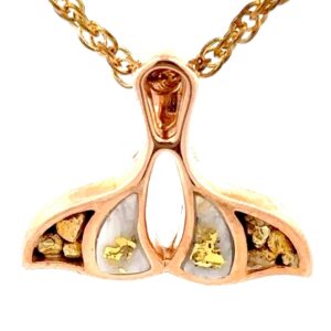 Gold Nugget & Quartz Whale Tail PWT23NQR