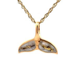 Inlaid Gold Quartz Whale Tail PWT45Q