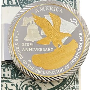 Money Clip with 1 oz. 250th Anniversary Medallion - Obverse