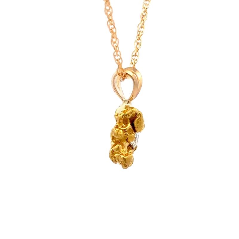 Gold Nugget With Diamond 078038 - Image 4