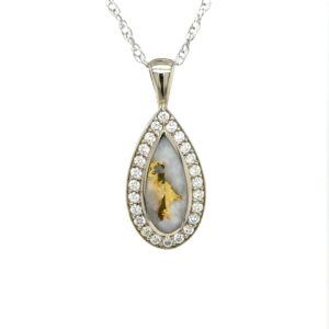 Gold Quartz White Gold Pendant 642G2W-2/3