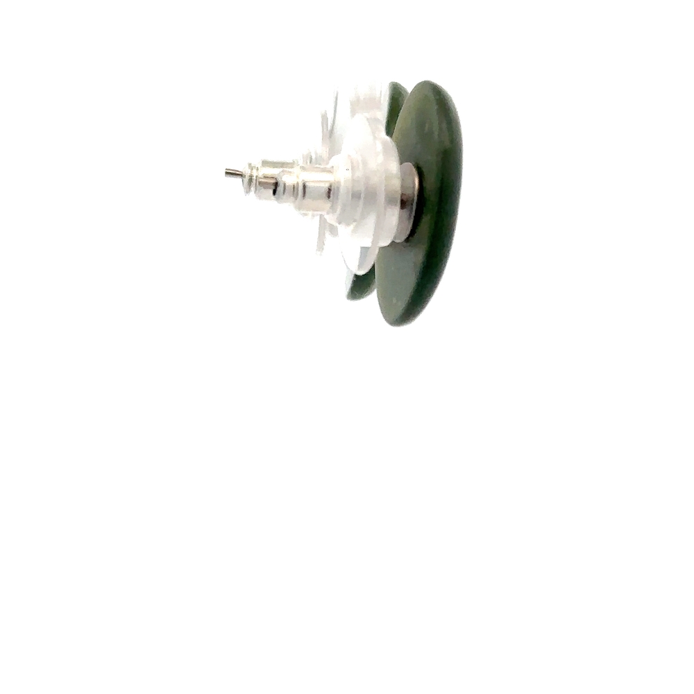 Jade Stud Earrings E10J - Image 3