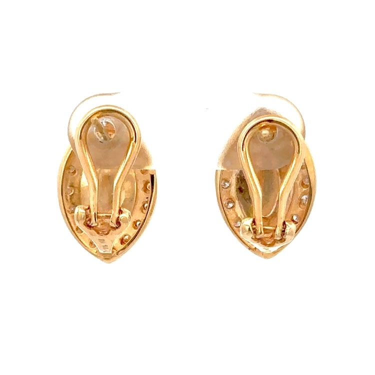 Gold Quartz & Diamond Halo Stud Earrings E2532-GQ - Image 2