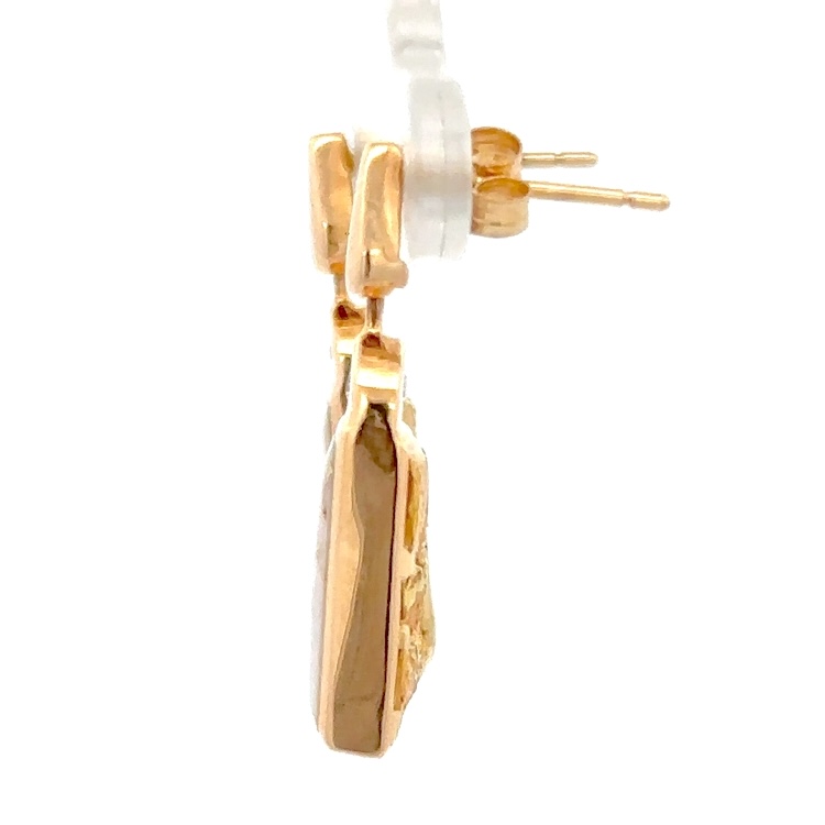 Reversible Gold Quartz & Gold Nugget Earrings E2808-GN - Image 3