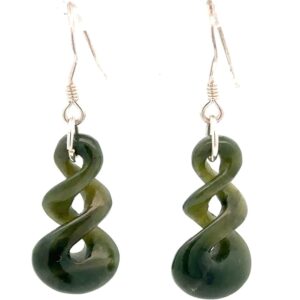 Jade Spiral Dangling Earrings E31X