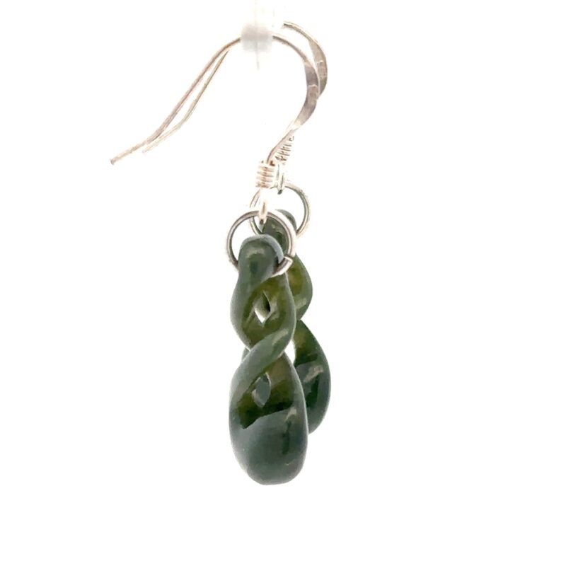 Jade Spiral Dangling Earrings E31X - Image 4