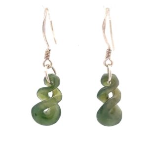 Jade Spiral Dangling Earrings E31Z