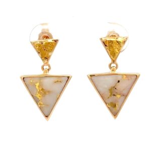 Gold Quartz & Gold Nugget Earrings E3347-GN