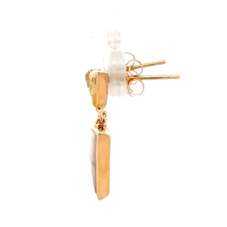 Gold Quartz & Gold Nugget Earrings E3347-GN - Image 2
