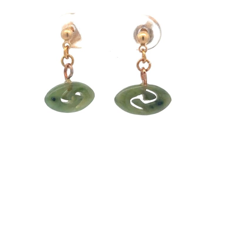 Jade Spiral Dangling Earrings E51Z