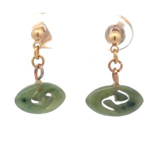 Jade Spiral Dangling Earrings E51Z