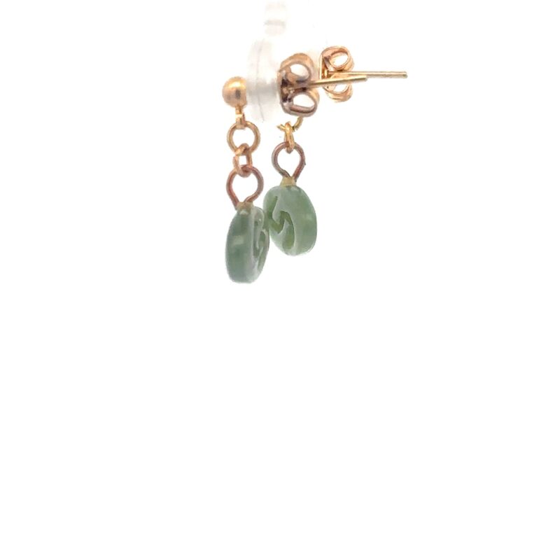 Jade Spiral Dangling Earrings E51Z - Image 2