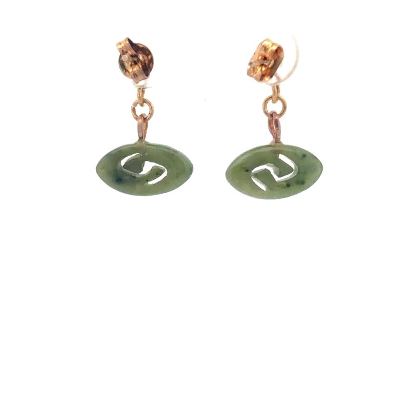 Jade Spiral Dangling Earrings E51Z - Image 3