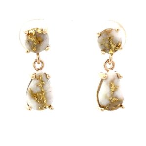 Post Drop Gold Quartz Earrings E6M10*7Q