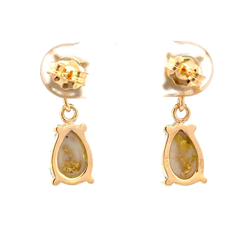 Post Drop Gold Quartz Earrings E6M10*7Q - Image 3