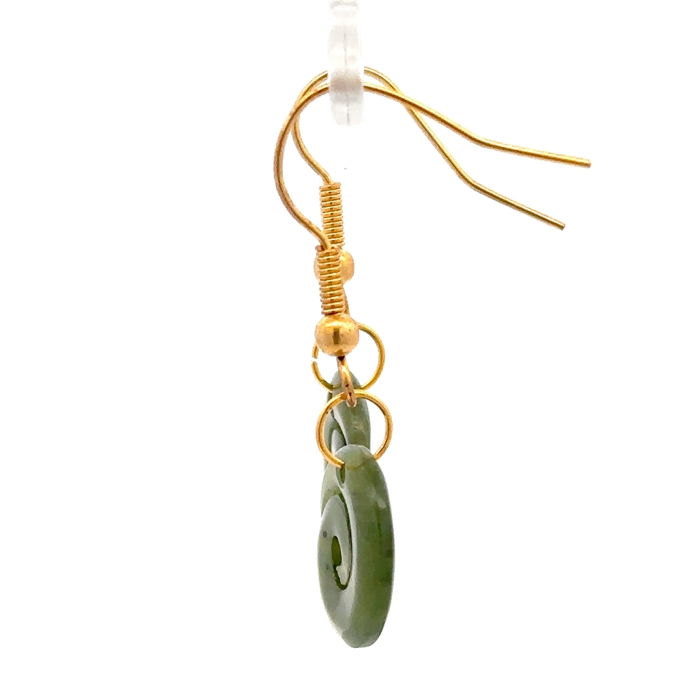 Jade Spiral Dangling Earrings EFH4X - Image 3