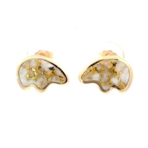 Gold Quartz Bear Post Earrings EBR1MHQ