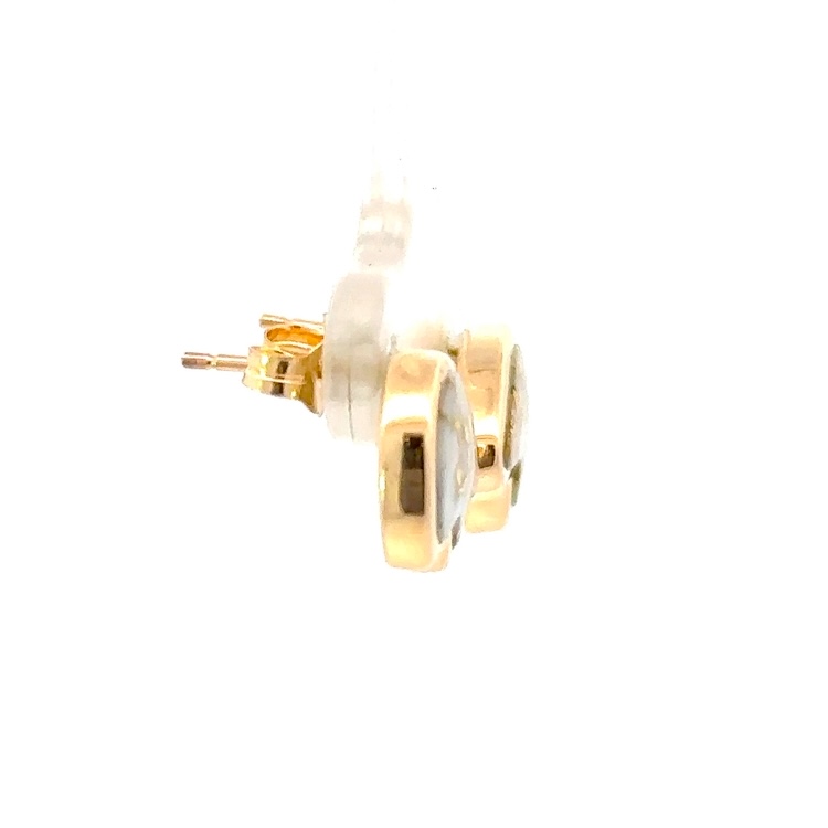 Gold Quartz Bear Post Earrings EBR1MHQ - Image 2