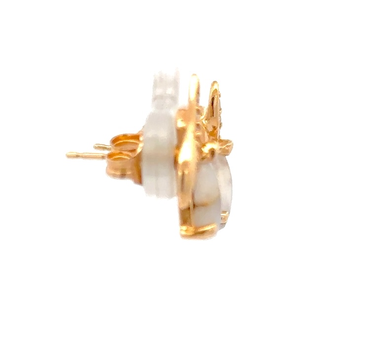Gold Quartz & Diamond Ladies Earrings EN792SDQ - Image 4
