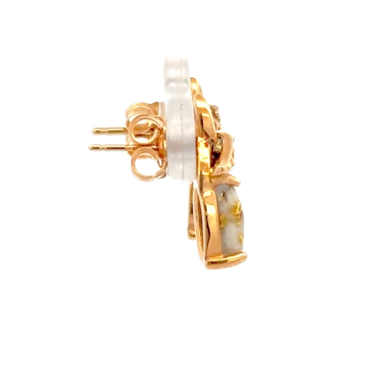 Gold Quartz & Gold Nugget Stud Earrings EN797NQ - Image 4